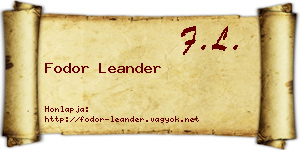 Fodor Leander névjegykártya